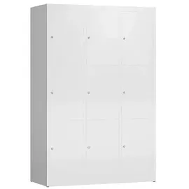 Classix Schließfachschrank signalweiß X-523337, 9 Schließfächer 118,5 x 50,0 x 180,0 cm