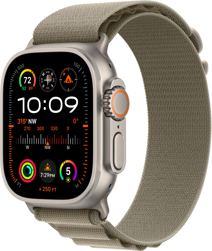 Apple Watch Ultra 2 4G 49 mm Alpine Armband Grün S