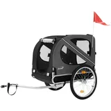 Hauki Fahrradanhänger Hundebuggy 2in1 Klappbar Schwarz-Grau 130x72x90cm bis 40kg