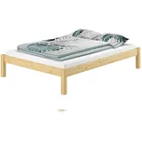 Erst-Holz Doppelbett Massivholzbett Kiefer natur 140x200 Futonbett Bettrahmen Einzelbett Rollrost 60.35-14