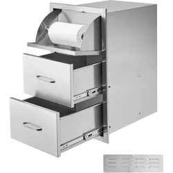 VEVOR Outdoor-Küchenschubladen Dreifach-Grillzugang Schubladeninsel