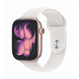 Apple Watch Series 11 GPS 46mm Rose Gold Aluminium Sport Band light blush M/L