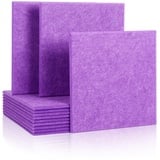 Rdutuok 12 Stücke Akustikplatten,30 x 30 x 1 cm Hochdichte Akustik Panel Schallschutzpaneele für Tonstudio, Büro,Studio,Akustische Behandlung und Wanddekoration(Violett)