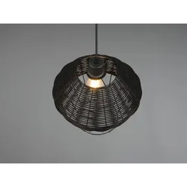 Trio Borka 1-flg. 30 cm rund Schwarz/Rattan