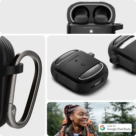 SPIGEN Rugged Armor matte black Google Pixel Buds Pro 2 Case,