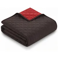 kamelshopping XXL Tagesdecke 220 x 240 cm Schwarz-Braun/Rot