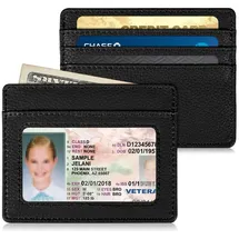 Fintie Flache Geldbörse Kartenetui Ausweishülle schwarz