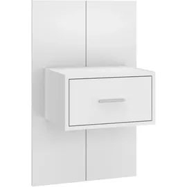 vidaXL Kopfteil mit Nachttischen Weiß Holzwerkstoff