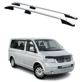 Omac Dachreling kompatibel mit VW T5 T6 T6.1 Transporter Multivan Caravelle 2003-2024 L1 Kurzer Aluminium Schwarz 2 TLG