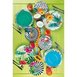 Excelsa Tropical Chic Tellerservice 18-tlg. bunt