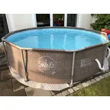 Frame Pool Swimming Pool 305x76cm Schwimmbecken Stahlrohrbecken RATTAN