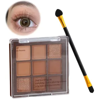 Lidschatten Palette, Nude Eyeshadow Palette, Professional Makeup Lidschattenpalette, Hochpigmentiert Lidschatten Gold Braun Eyeshadow, Schokolade, Matt Shimmer Weicher Glatter Puder