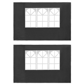 vidaXL Partyzelt-Seitenwände 2 Stück mit Fenster PE Anthrazit