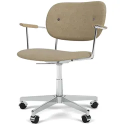 Audo - Co Task Bürostuhl mit Armlehnen, beige (Stoff Audo Bouclé 02)