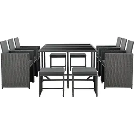 [en.casa] Laredo XL Set 11-tlg. dunkelgrau