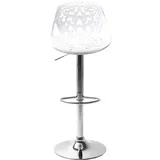 Kare Barhocker Ornament 50 x 44,5 x 85 cm Silber/Weiß