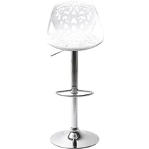 Kare Barhocker Ornament 50 x 44,5 x 85 cm Silber/Weiß