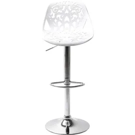Kare Barhocker Ornament 50 x 44,5 x 85 cm Silber/Weiß