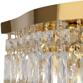 Licht-Erlebnisse Deckenleuchte INGA Gold Transparent Art Déco 6x E14 bis 60W LE116357