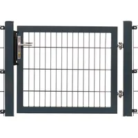 Floraworld Einzeltor Premium Doppelstabmattenfüllung Anthrazit Rahmen 200 x 100 cm
