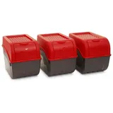 Novaliv Aufbewahrungsbox 9 l 3-tlg. rot