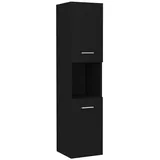 vidaXL Badezimmerschrank Schwarz 30x30x130 cm Holzwerkstoff