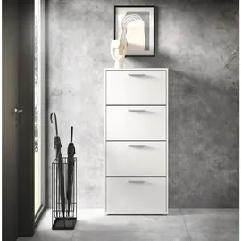 Stella Trading SAM Schuhkipper 59 x 136 x 17 cm 4 Klappen weiß matt / weiß