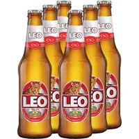 LEO - thailändisches Bier mit 5% vol. - in der Glasflasche - 6 x 0,33 l Flaschenbier mit Einwegpfand