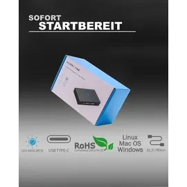 Hurricane 3518C3 4TB Aluminium Externe Festplatte, 3.5 Zoll, USB C HDD extern Backup Desktop Speicher mit Netzteil für PC, smart TV, Ps4, Xbox Lap...