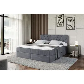 altdecor BOXBETT mit Matratze und Lattenrost, - MILTIO - 160x200 cm - H4 - Dunkelgrau