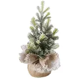 Boltze Künstlicher Tannenbaum in einem Topf aus Jute TANNE, 22 cm