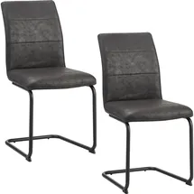 Hti-Living Schwingstuhl Antikanthrazit 2er Set Enie