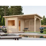Palmako Sauna Sanna 490 x 210 cm Lackiert Grau-Anthrazit FSC®
