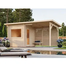 Palmako Sauna Sanna 490 x 210 cm Lackiert Grau-Anthrazit FSC®