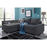 COLLECTION AB Ecksofa, inklusive Bettfunktion, Federkern, wahlweise mit RGB-LED-Beleuchtung grau