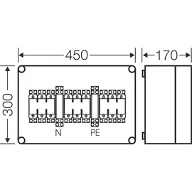 Hensel Sicherungsgehäuse 3xNH00 3p. 125A+PE+N Mi 4350