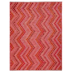 Kelim Teppich Kaudani 182 x 233 cm Schurwolle Rot