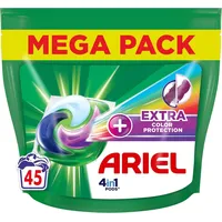 Ariel 4in1 PODS Waschmittel-Pods + zusätzlicher Farbschutz und Faserschutz – 45 Wäschen