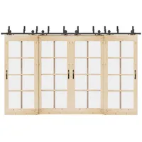 VidaXL Schiebetürbeschlag-Set 366 cm Stahl Schwarz