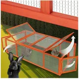 tectake Kleintierstall Hasenstall, aus Holz braun