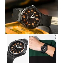 Casio MW-240-4BVEF Herren-Armbanduhr, Kunststoff-Gehäuse - Schwarz/Orange