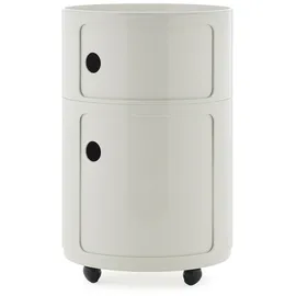 Kartell Componibili Big, Container, 2-fächer, Durchmesser 42 cm, Weiss