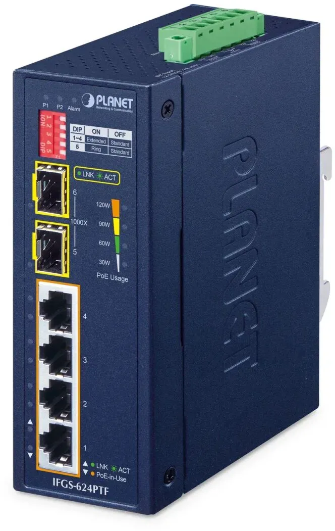 PLANET Netzwerkgeräte Unmanaged Fast Ethernet (10/100) Power over Ethernet (PoE) Blau