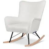 Konsimo® Schaukelsessel, Creme, Textil, 75x94x112 cm, Hergestellt in Europa, Wohnzimmer, Sessel, Schaukelstühle