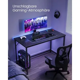 VASAGLE Schreibtisch schwarz rechteckig, 4-Fuß-Gestell schwarz 120,0 x 60,0 cm