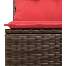 vidaXL 7-teiliges Gartensofa-Set mit Kissen, braun, Polyrattan - Braun