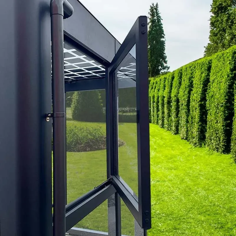 SunElements Drehfenster für Gewächshäuser (BxH 96 x 88 cm)  Doppelstegplatte anthrazit-metallic