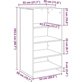 vidaXL Empfangstheke Altholz-Optik 55x50x103,5 cm Holzwerkstoff