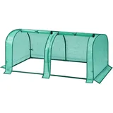Woltu Foliengewächshaus PE Halbtransparent 130x60x50 cm 130 g/m2 Grün