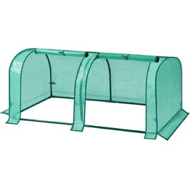 Woltu Foliengewächshaus PE Halbtransparent 130x60x50 cm 130 g/m2 Grün